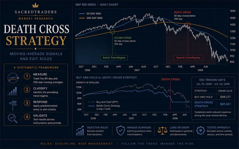 Death Cross Strategy - Moving-Average Signals and Exit Rules