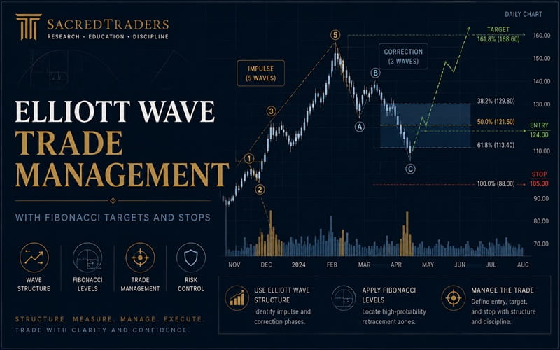 Elliott Wave Trade Management With Fibonacci Targets and Stops