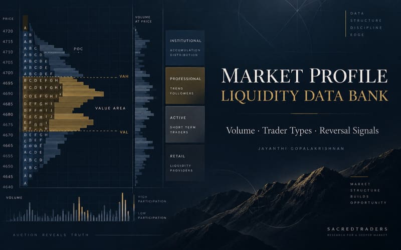 Market Profile Liquidity Data Bank - Volume, Trader Types, and Reversal Signals