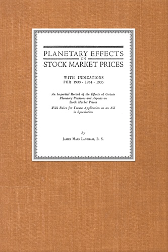 Planetary Effects on Stock Market Prices By James Mars Langham