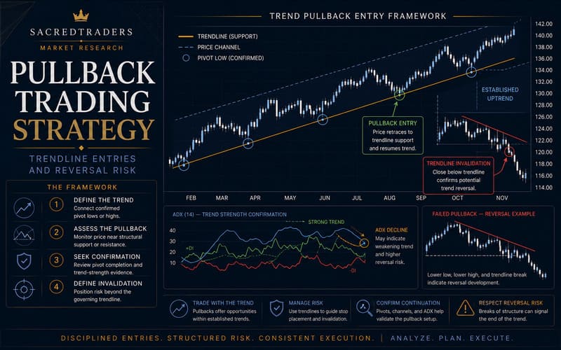 Pullback Trading Strategy - Trendline Entries and Reversal Risk