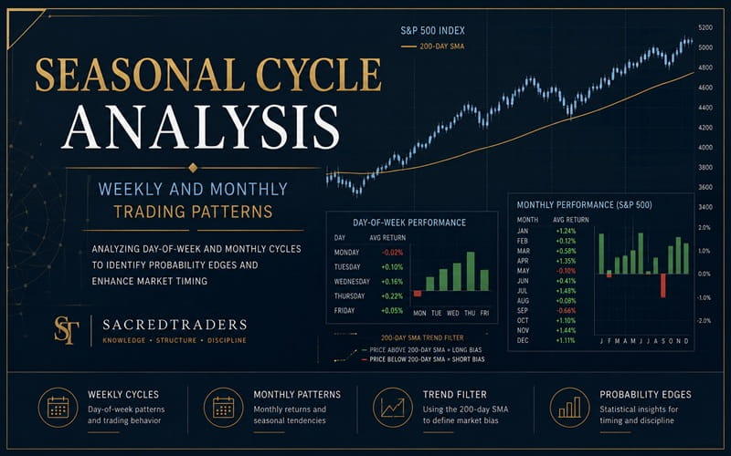 Seasonal Cycle Analysis - Weekly and Monthly Trading Patterns