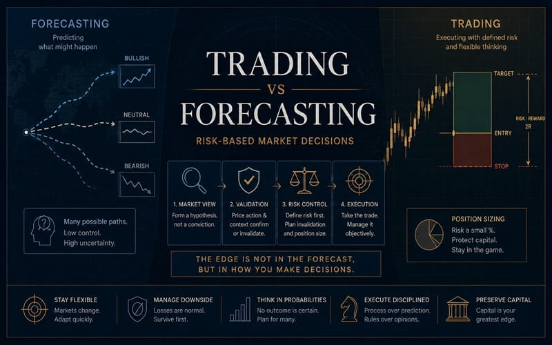 Trading vs Forecasting - Risk-Based Decision Making in Markets
